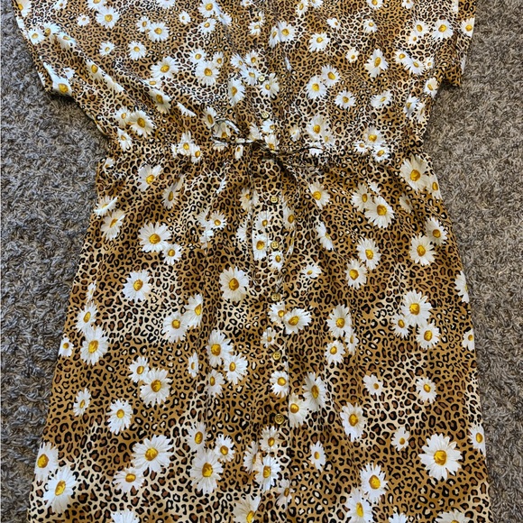 Leopard Print Floral Dress - Picture 1 of 2